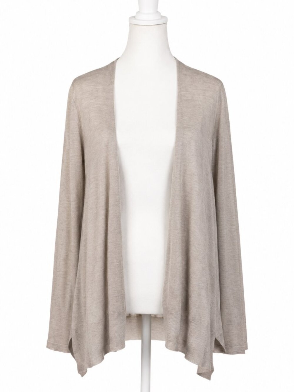 ZARA Lightweight Knit Long Sleeved Open-Front Cardigan, Light Beige, Size Medium